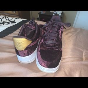 Nike Air Force 1s velvet